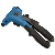 ALUMINUM 8" RIVETER WITH 4 DIFFERENT RIVET SIZED NOZZLES.
