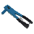 STEEL 9.5" RIVETER WITH 4 DIFFERENT RIVET SIZED NOZZLES.