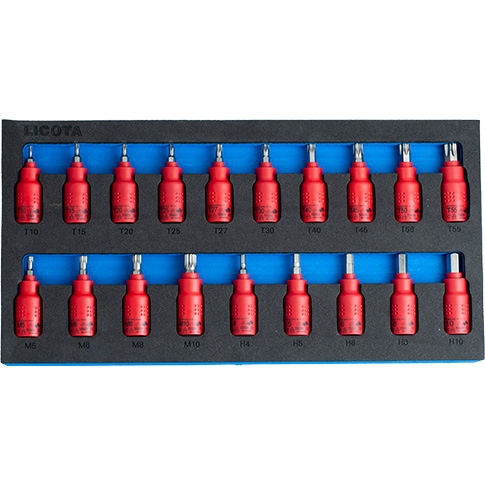 19PCS 1000V INSULATED 3/8" DR. SOCKET BITS SET