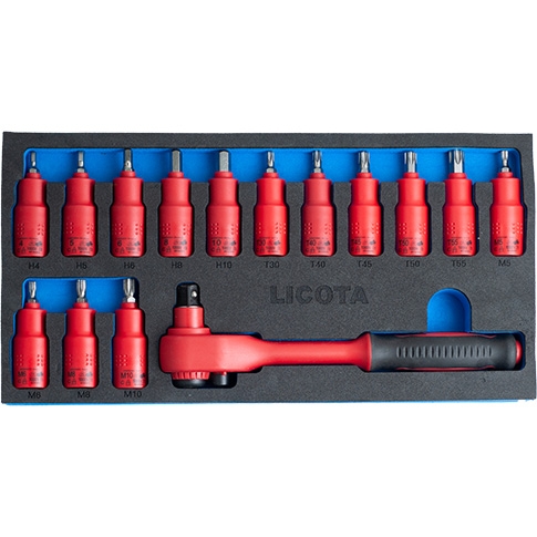 15PCS 1000V INSULATED 1/2" DR. SOCKET BITS SET