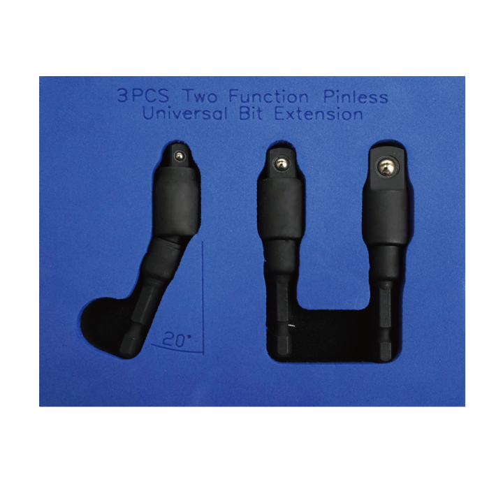 3/8" ・ 1/4" ・ 1/2" SHANK 20° TILTING UNIVERSAL BIT SOCKET ADAPTER SET