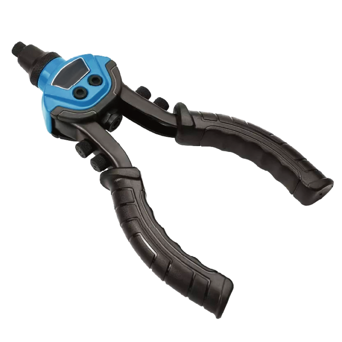 ALUMINUM 10" RIVETER WITH 5 DIFFERENT RIVET SIZED NOZZLES