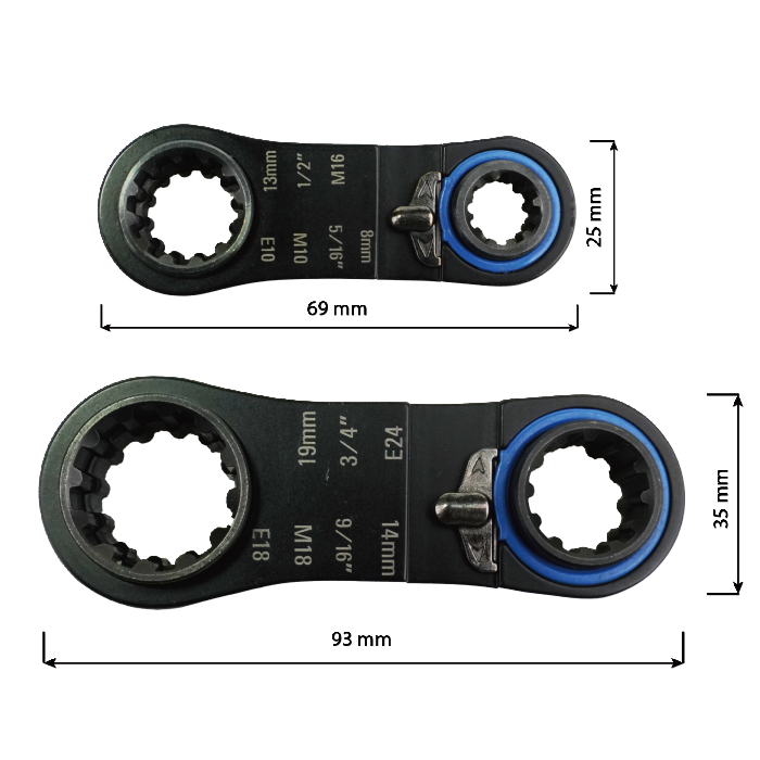 29 IN 2 FINGER RATCHET WRENCH