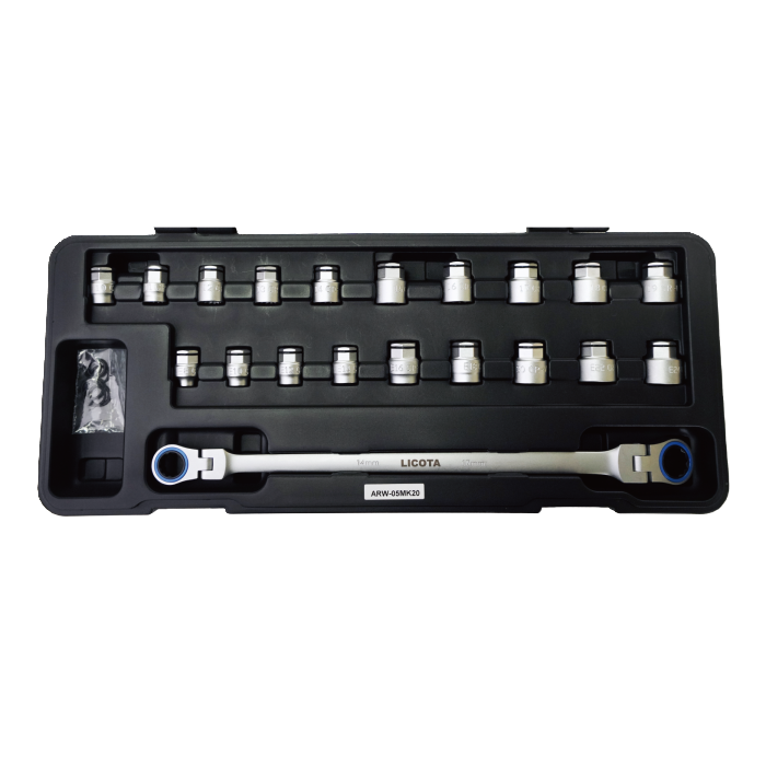 EXTRA LONG DOUBLE BOX FLEXIBLE  RATCHET WRENCH GO-THRU SCOKET SET