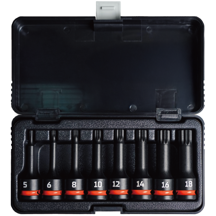 8 PCS 1/2" DR. × 78 MML SPLINE IMPACT  DRIVER SET