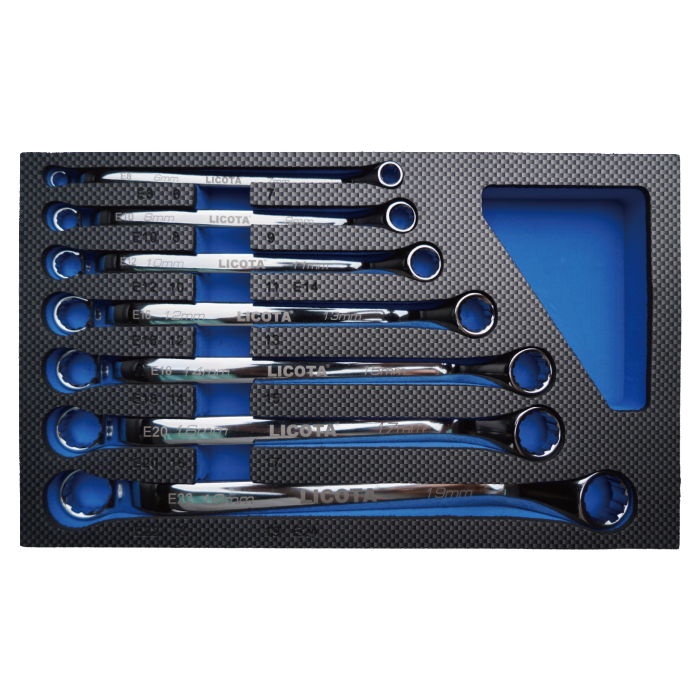 7PCS  12PT- UNIVERSAL EXTRACTOR DOUBLE RING OFFSET 45°  WRENCH SET