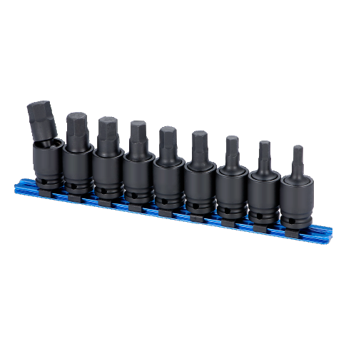 9 PCS 1/2" DR. IMPACT UNIVERSAL HEX DRIVER SOCKET SET