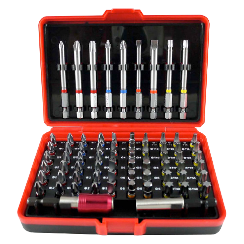 71 PCS 1/4" DR. × 25 MML COLOR RING BIT SET