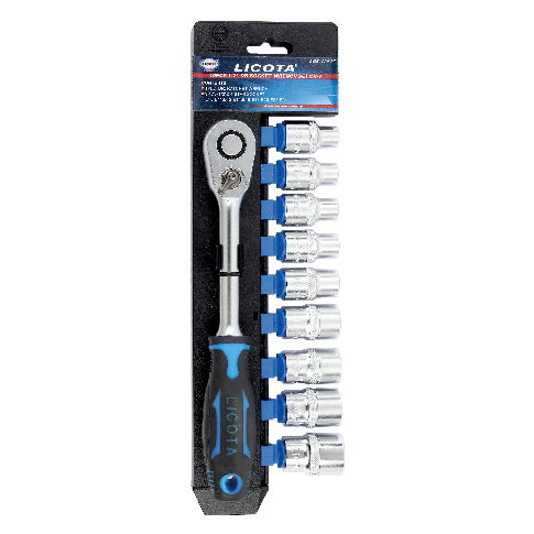 10 PCS 1/2" DR. TORX E-SOCKET WRENCH SET, CR-V