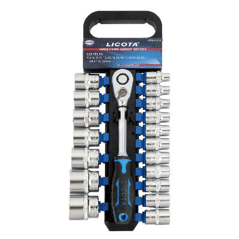 19 PCS 1/2" DR. SUPER LOCK SOCKET SET, CR-V