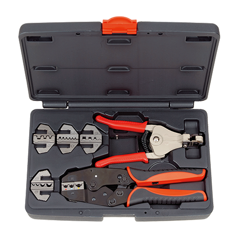 7PCS PROFESSIONAL QUICK INTERCHANGEABLE RATCHET CRIMPING TOOL & STRIPPER KIT