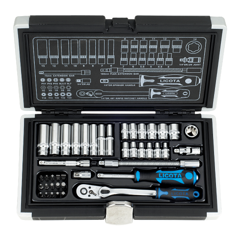 42 PCS 1/4" DR. RAPID RATCHET SOCKET WRENCH SET