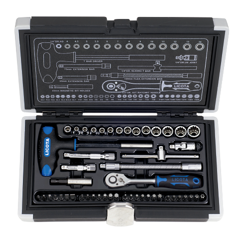 50 PCS 1/4" DR. SOCKET AND BIT SET