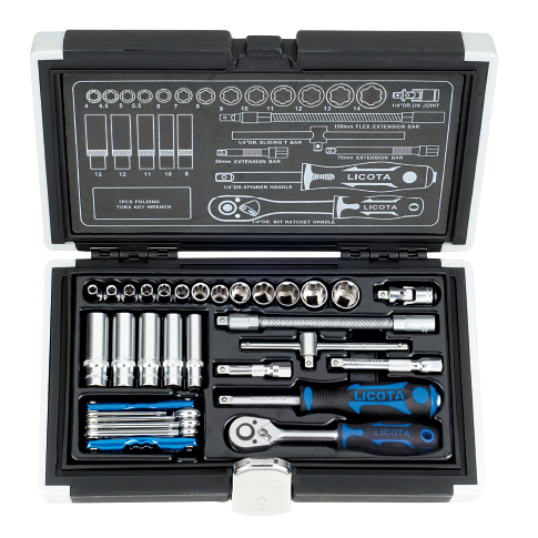 32 PCS 1/4" DR. SOCKET AND TORX KEY WRENCH SET