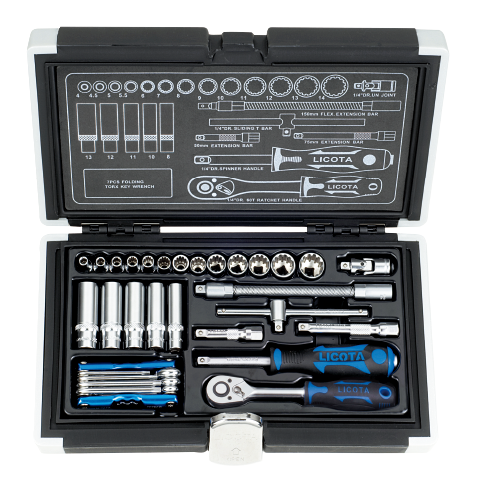 32 PCS 1/4" DR. SOCKET AND TORX KEY WRENCH SET