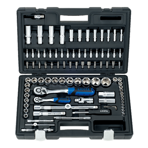 94 PCS 1/4" & 1/2" DR. 6PT FLANK SOCKET AND BIT SET