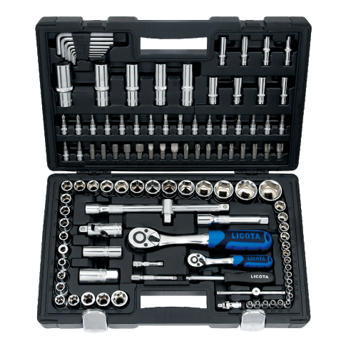 113 PCS 1/4" & 1/2" DR. 6PT FLANK SOCKET SET