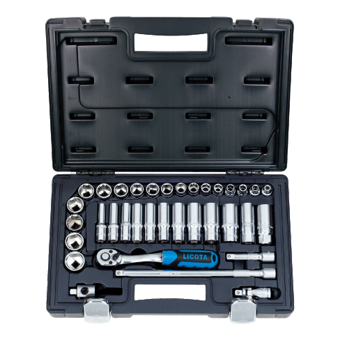 34 PCS 3/8" DR. 6PT FLANK RATCHET SOCKET SET