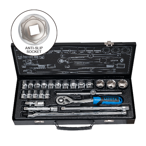 24 PCS 1/2" DR. ANTI-SLIP SOCKET SET