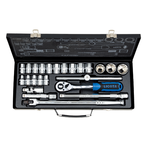 24 PCS 1/2" DR. S.A.E. 12PT FLANK SOCKET SET