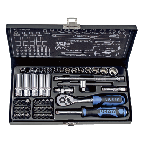 52 PCS 1/4" DR. RATCHET SOCKET AND BIT SET