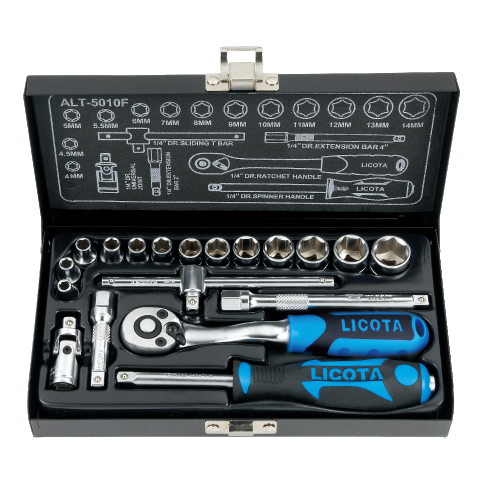 19 PCS 1/4" DR. RATCHET SOCKET SET