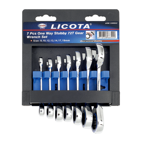 7 PCS ONE WAY STUBBY 72T RATCHET WRENCH SET