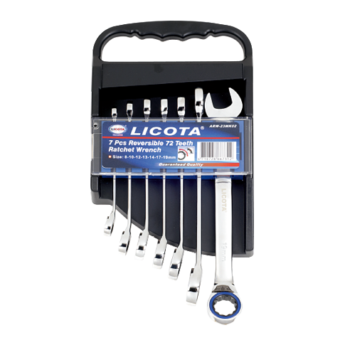 7 PCS 72 TEETH REVERSIBLE RATCHET WRENCH SET