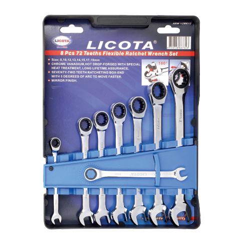 8 PCS 72T RATCHET SPLINE WRENCH SET