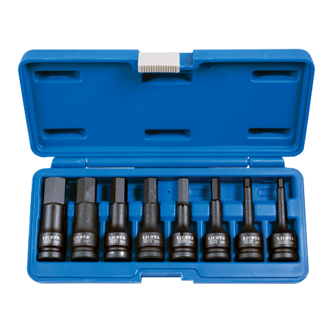 8 PCS 1/2" DR. × 78 MML HEX DRIVER IMPACT SOCKET SET