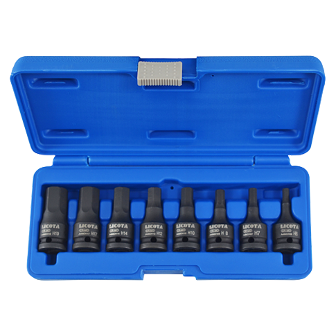 8 PCS 1/2" DR. × 60 MML HEX DRIVER IMPACT SOCKET SET