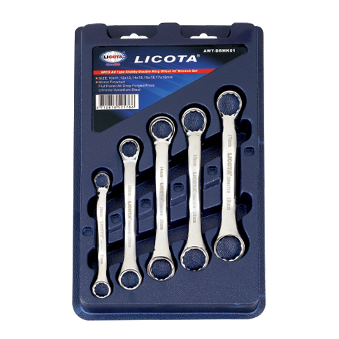 5 PCS 45˚ STUBBY DOUBLE RING OFFSET WRENCH SET