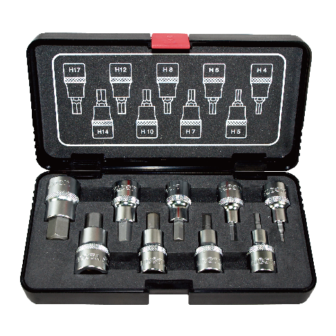 9 PCS 1/2" DR. HEX BIT SOCKET SET