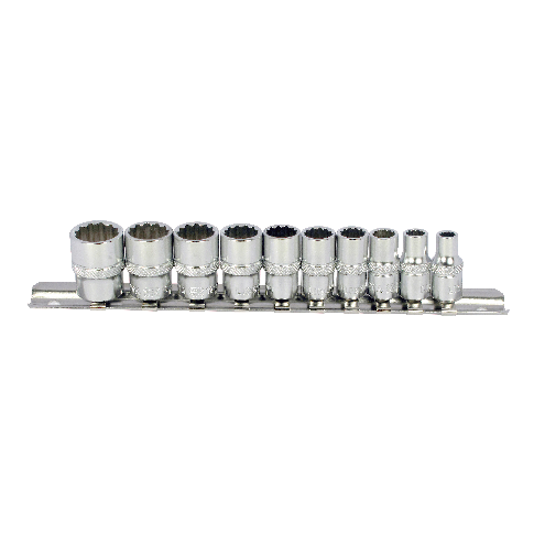 10 PCS 1/4" DR. 12PT SOCKET SET, CR-V