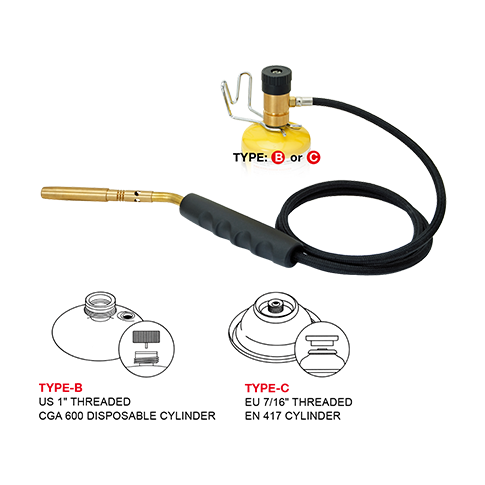BRAZING TORCH WITH HOSE (SELF-IGNITION)