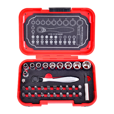 33 PCS 1/4" DR. 72T SUPER LOCK SOCKET AND BIT SET