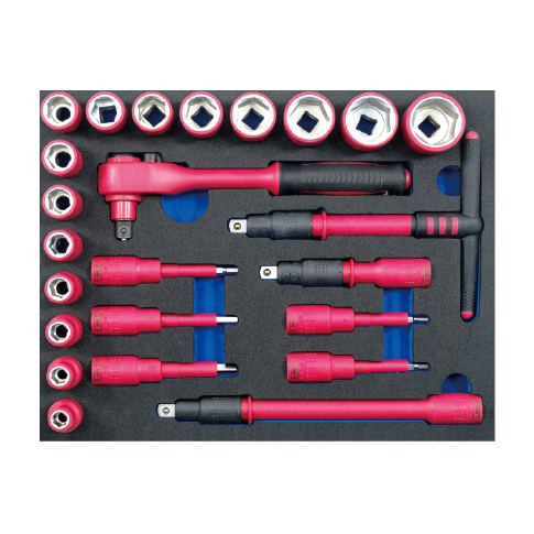 Insulated Rachet Set Easy Carrying ACK-V2002 - 24 PCS 1000V INSULATED 1/2
