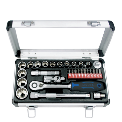 TOOL SET WITH ALUMINUM CASE