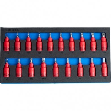 19PCS 1000V INSULATED 3/8" DR. SOCKET BITS SET