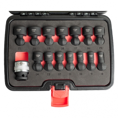 15PC REPLACEABLE POWERFUL LOCKING UNIVERSAL SOCKET