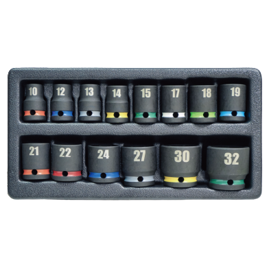 14 PCS 1/2" DR. 6PT IMPACT SOCKET SET