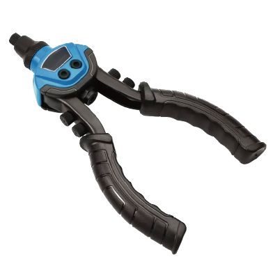 ALUMINUM 10" RIVETER WITH 5 DIFFERENT RIVET SIZED NOZZLES