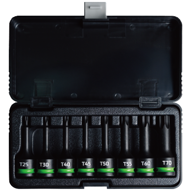 8 PCS 1/2" DR. × 78 MML TORX IMPACT  DRIVER SET