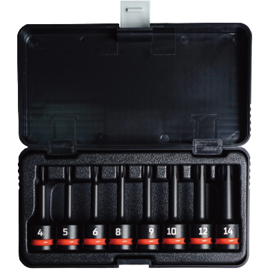 8 PCS 1/2" DR. × 78 MML RIBE IMPACT  DRIVER SET