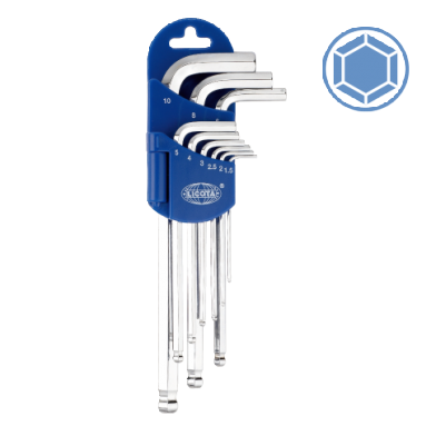 9 PCS LONG TYPE BALL POINT HEX KEY WRENCH SET