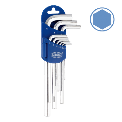 9 PCS LONG TYPE HEX KEY WRENCH SET