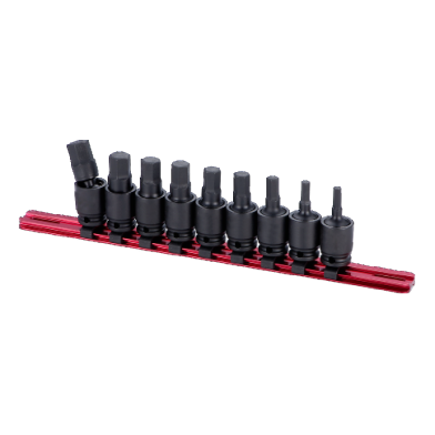 9 PCS 3/8" DR. IMPACT UNIVERSAL HEX DRIVER SOCKET SET