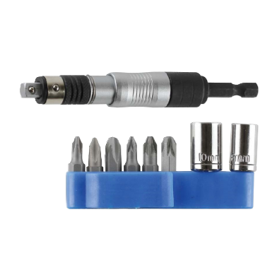9 PCS 1/4" DR. UNIVERSAL 2 IN 1 SB ADAPTER WITH SOCKETS AND BITS SET