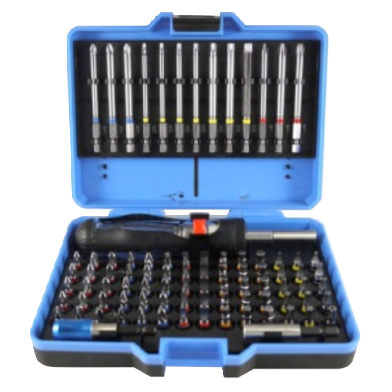 86 PCS 1/4" DR. × 25 MML COLOR RING BIT SET