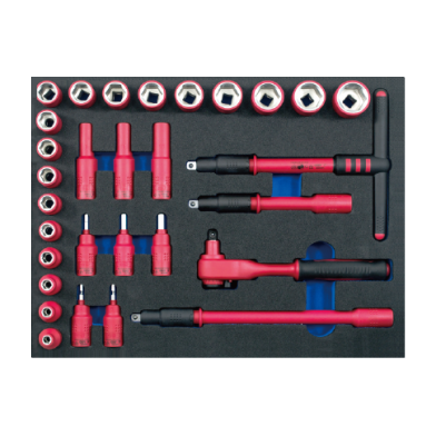 30 PCS 1000V INSULATED 3/8" DR. REVERSIBLE RATCHET SET